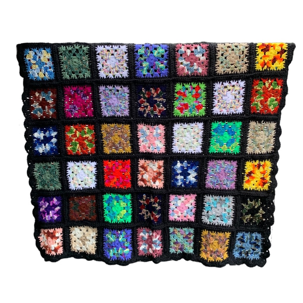 Colorful Crochet Patchwork Blanket